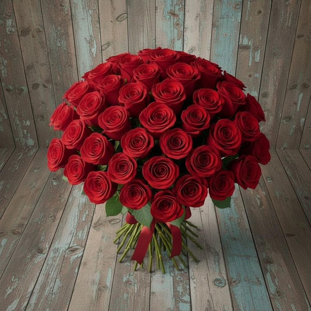 Букет 55 Красных роз Фридом в Уват