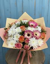 Букет цветов из:  Розы, Герберы и Хризантемы в Уват