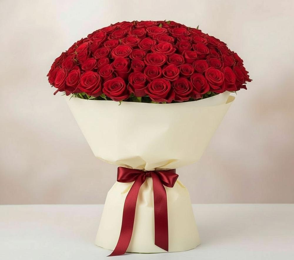 Букет 101 Красная роза Милано в Уват