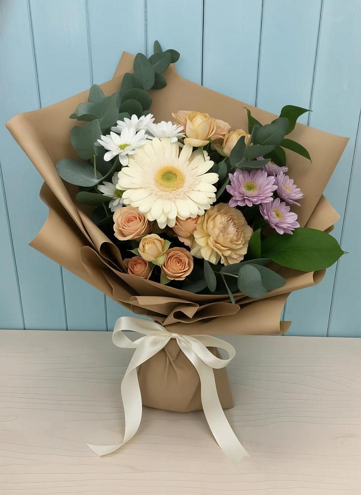 Букет цветов из: Герберы и Хризантемы в Уват