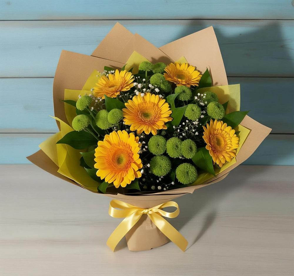 Букет цветов из: Герберы и Хризантемы в Уват