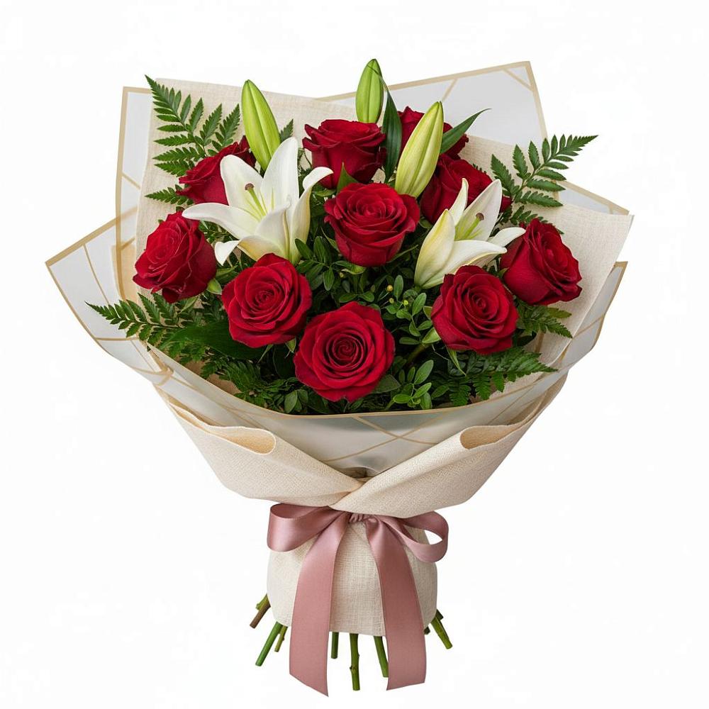 Букет цветов из: Лилии и Розы в Уват