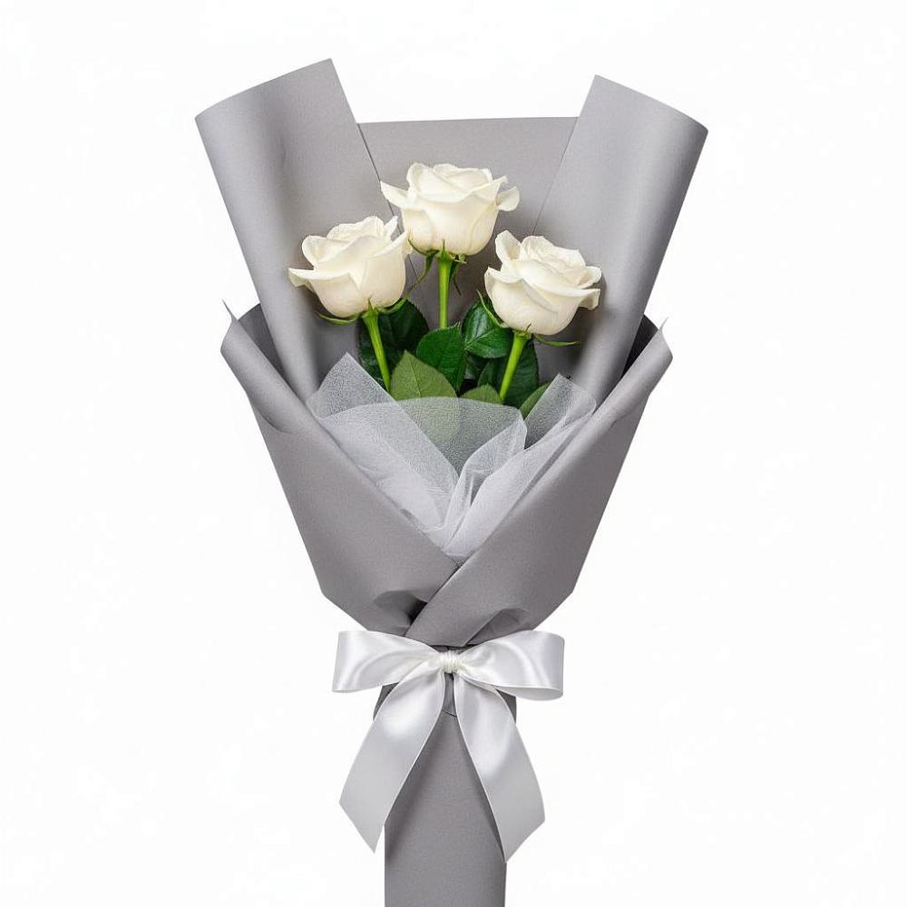 Букет 3 белые розы в Уват